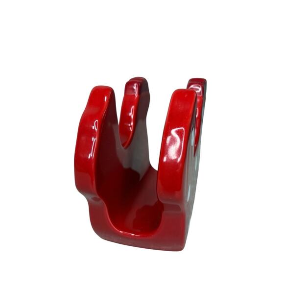 Sur La Table Red Polka Dot Chicken Ceramic Napkin Holder Farmhouse Kitchen Decor - Picture 8 of 13